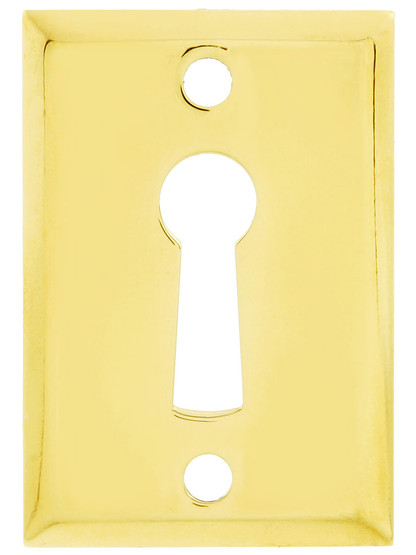 Rectangular Stamped Brass Keyhole Cover - 1 11/16" x 1 3/16"